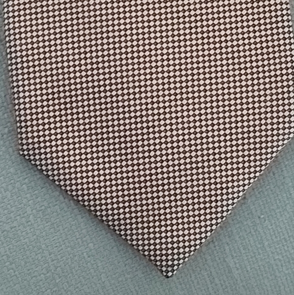 Burberry Other - Burberry's London Made In Italy Rare Shiny Tan And Black Microcheck Tie, Silk